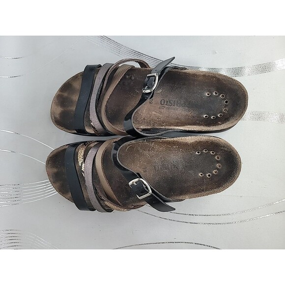 2 Pairs of Mephisto EU Size 39 US 8.5 - 9 Strappy Sandals Brown Silver Black - Picture 9 of 13